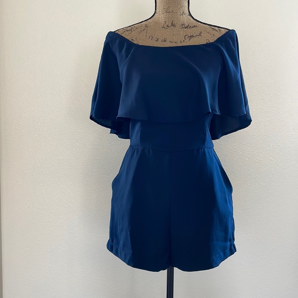 off-shoulder ruffle chiffon romper